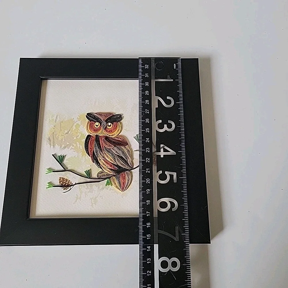 Yoder Do American Quilling Card‎ Company Framed 3D Owl Art Nature Renaissance